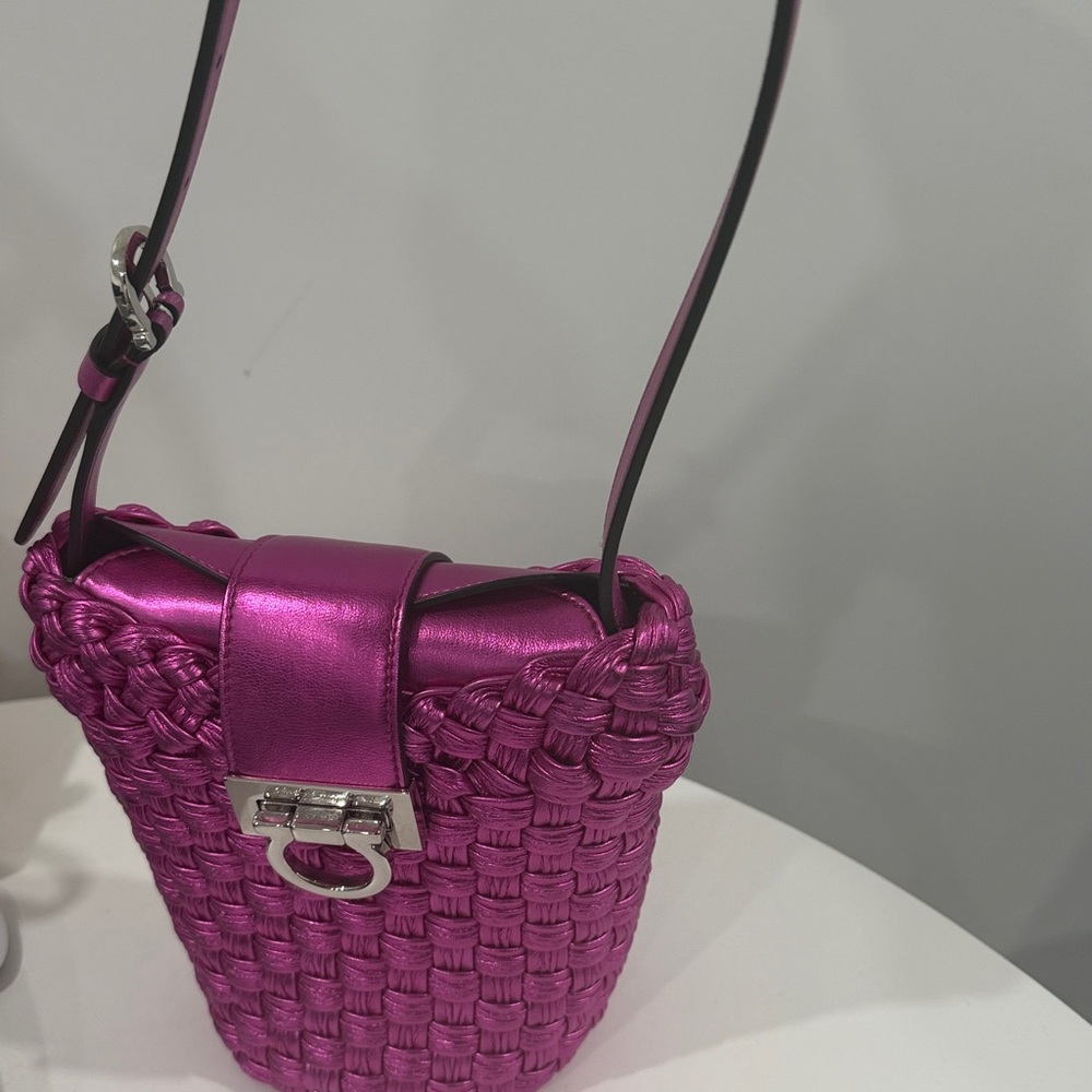 Salvatore Ferragamo Fuchsia Woven Mini Bag - Picture 2 of 5